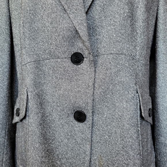Talbots grey wool blend tweed jacket blazer 2-button single-breasted lined 12 - Picture 5 of 16